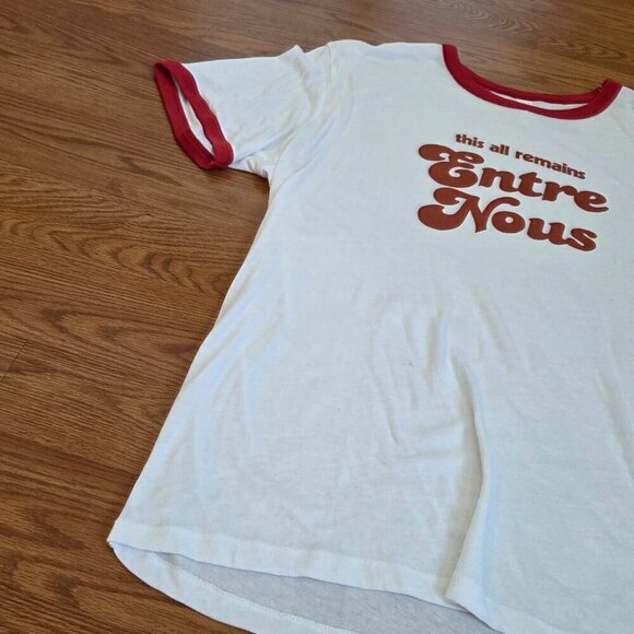 The Holdovers Movie Retro Ringer T-shirt Men’s XL ‘Entre Nous’ White Red Tee - Picture 2 of 12